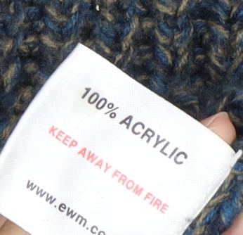 P.G. Field Men's Blue Chunky-Knit V-Neck Jumper S