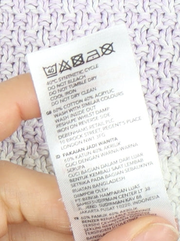 Maine Women's White Striped Pullover Jumper Size 14