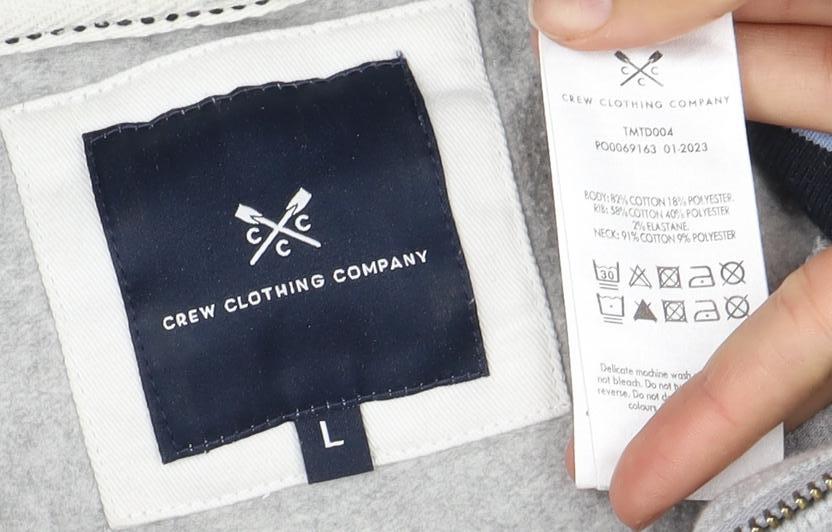 Crew Clothing Company Men's Grey 1/4 Zip Sweatshirt L