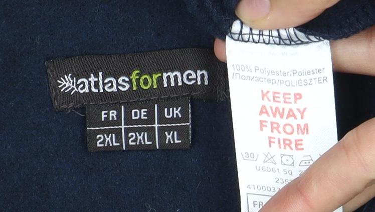 Atlas For Men Blue 2XL 1/2 Zip Sweatshirt for Men