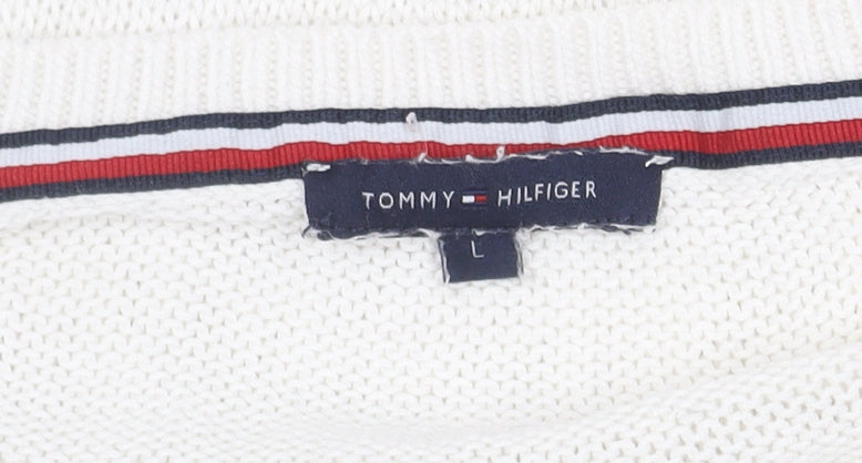 Tommy Hilfiger Women's White Pullover Jumper, Size L