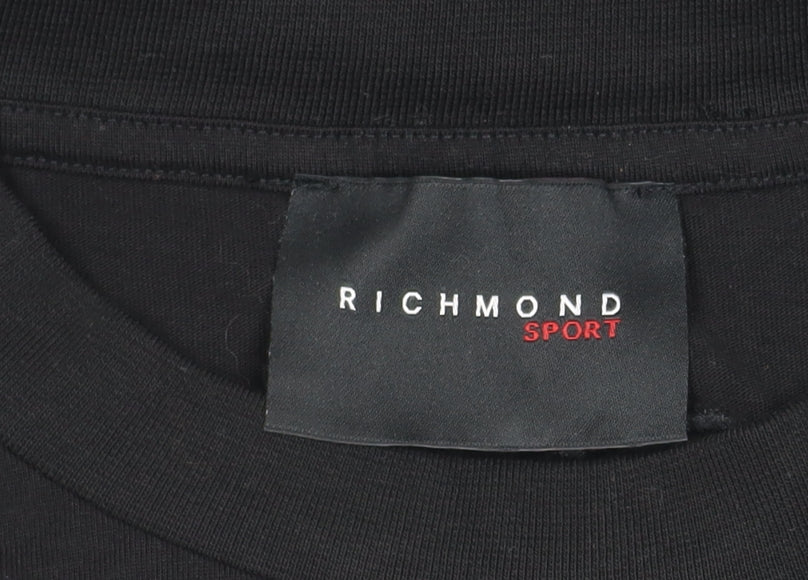 Richmond Sport Black Unisex Basic T-Shirt, M, Short Sleeve