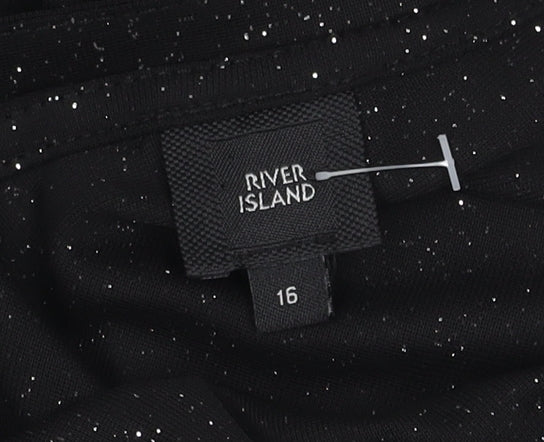 River Island Women's Black Dress Size 16