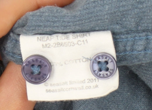 Seasalt Maritime Blue Corduroy Shirt XL Men's Casual