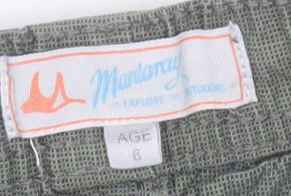 Montamy Boys Green Casual Shorts, Size 8 Years, Drawstring