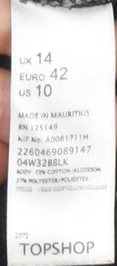 Topshop Women's Black Pullover Sweatshirt Size 14