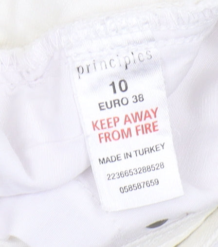 Principles Women's White Chino Shorts Size 10, Regular Fit