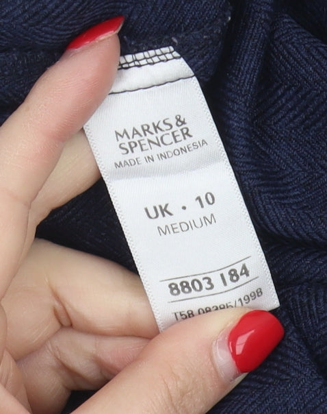 Marks and Spencer Women's Blue Cropped Trousers UK 10