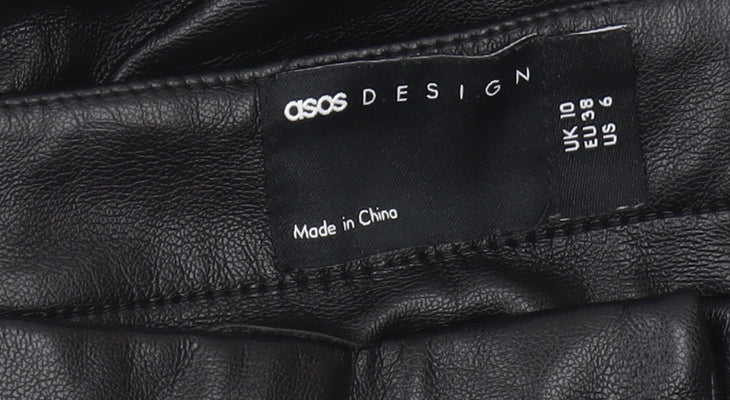 ASOS DESIGN Women's Black Faux Leather Trousers