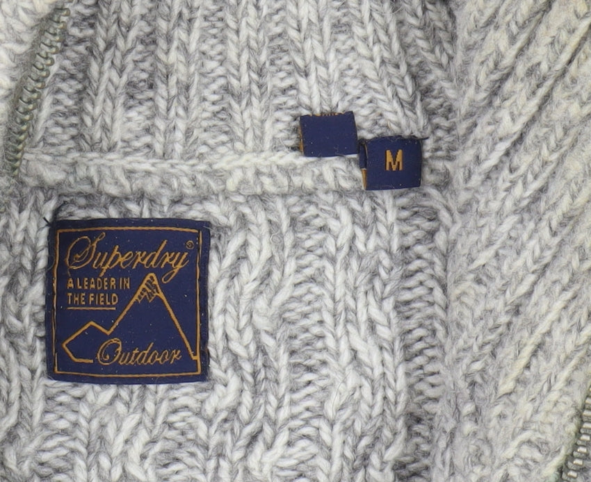 Superdry Men's Grey Cable-Knit Pullover Jumper M