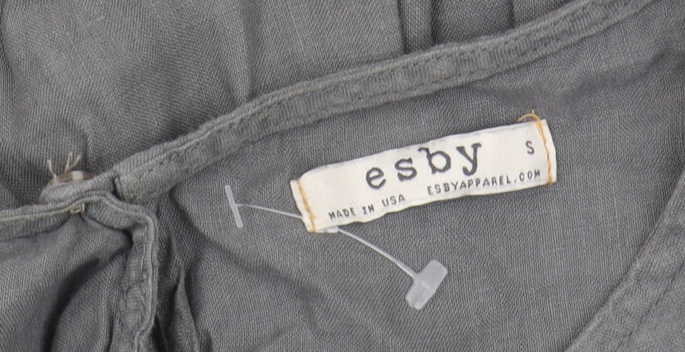 Esby Women's Grey Sleeveless Linen Dress S