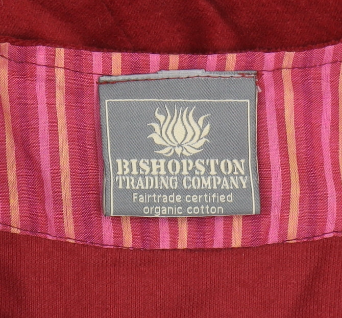 Bishopston Womens Red V-Neck Dress Size 10