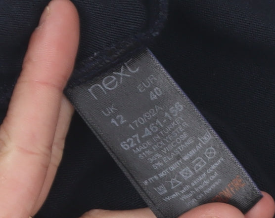 Next Women's Black Size 12 Cap Sleeve Jersey Dress