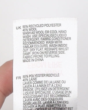 White Stuff Women's Purple Cable-Knit Mock Neck Jumper Size 16