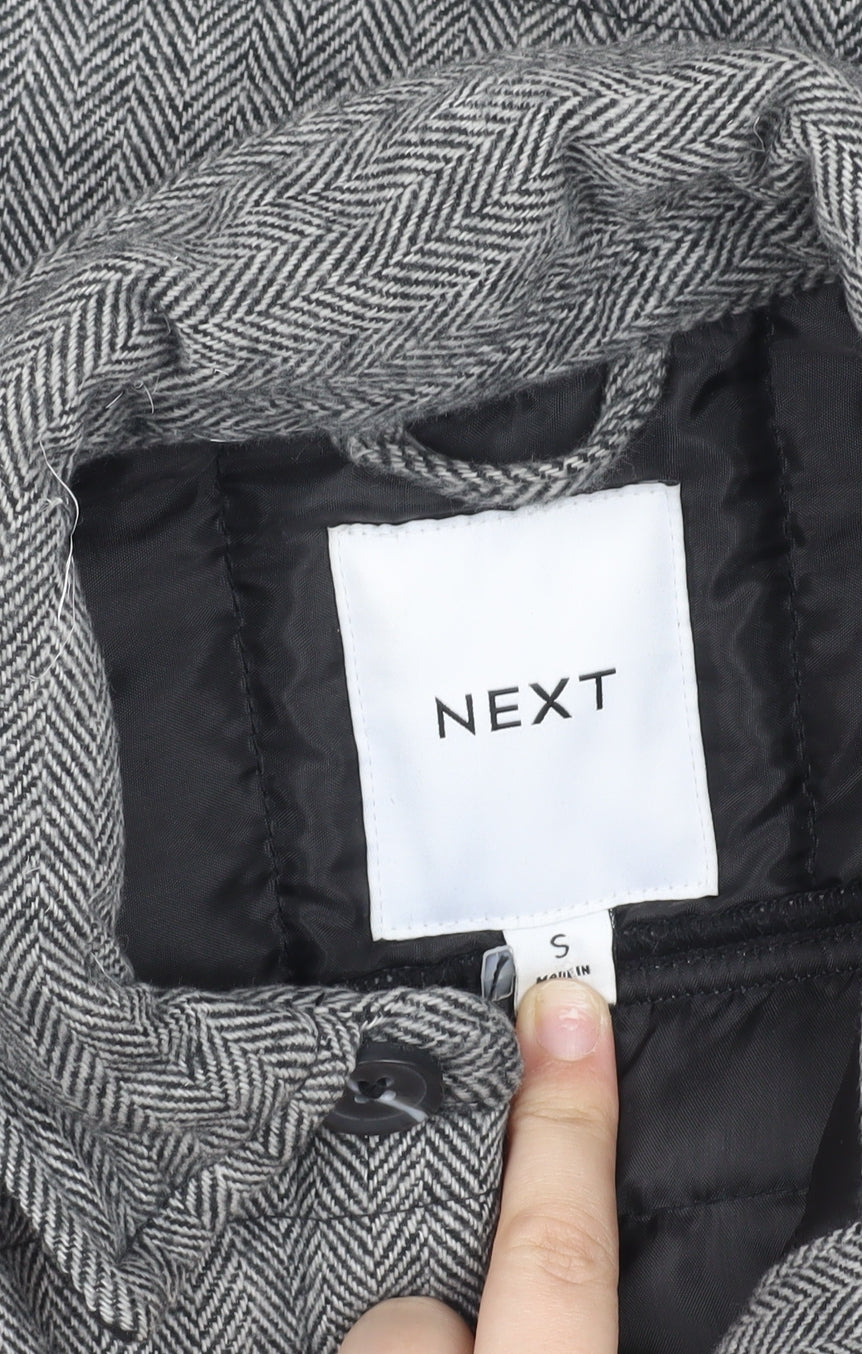Next Men's Grey Quilted Tweed Jacket S