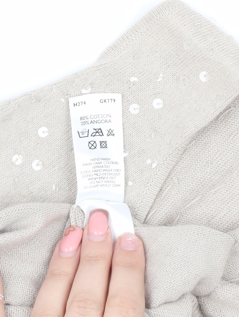 Elements Amanda Wakeley Beige Sequin Women's Vest Size 16