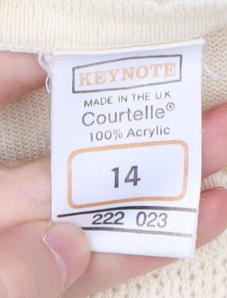 Keynote Women's Ivory Acrylic Knit Jumper Size 14