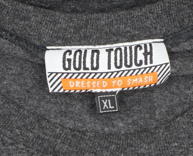 Gold Touch Men's Grey 90s XL Graphic T-Shirt
