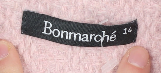 Bonmarché Women's Pink Mid-Length Coat Size 14