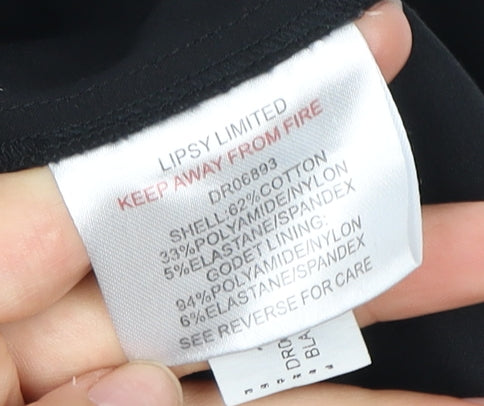 Lipsy Women's Black One Shoulder Sheath Dress UK 10