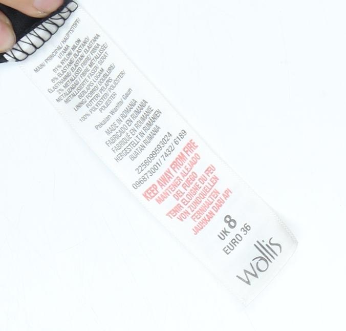 Wallis Women's Black Sheath Dress, Size 8, Perfect for Parties