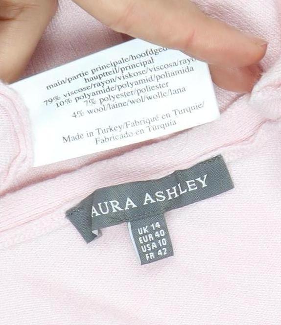 Laura Ashley Women's Pink Cardigan Size 14
