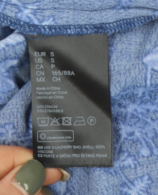 H&M Women's Blue Floral Wrap Dress Viscose Maternity S