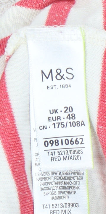 Marks and Spencer Women's Red Striped Sweatshirt Size 20