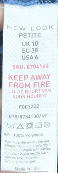 New Look Women's Blue Animal Print Dress Size 10