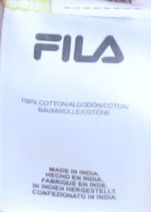 Fila Men's Yellow L T-Shirt with Logo, Crew Neck