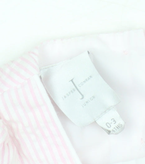 Jasper Conran Girls Pink Striped A-Line Dress 0-3M