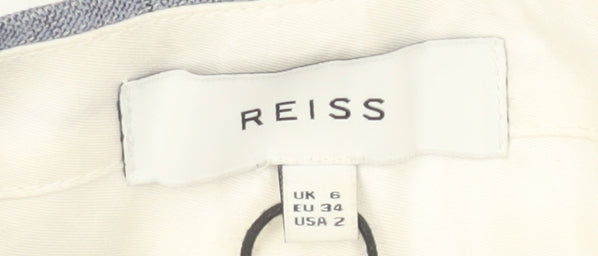 Reiss Women's Blue Check Trousers Size 6