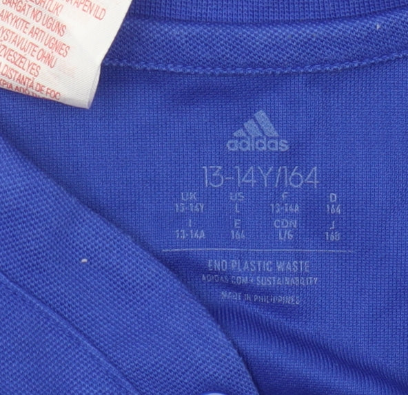 Adidas Boys Blue T-Shirt, 13-14 Years, Sports Logo
