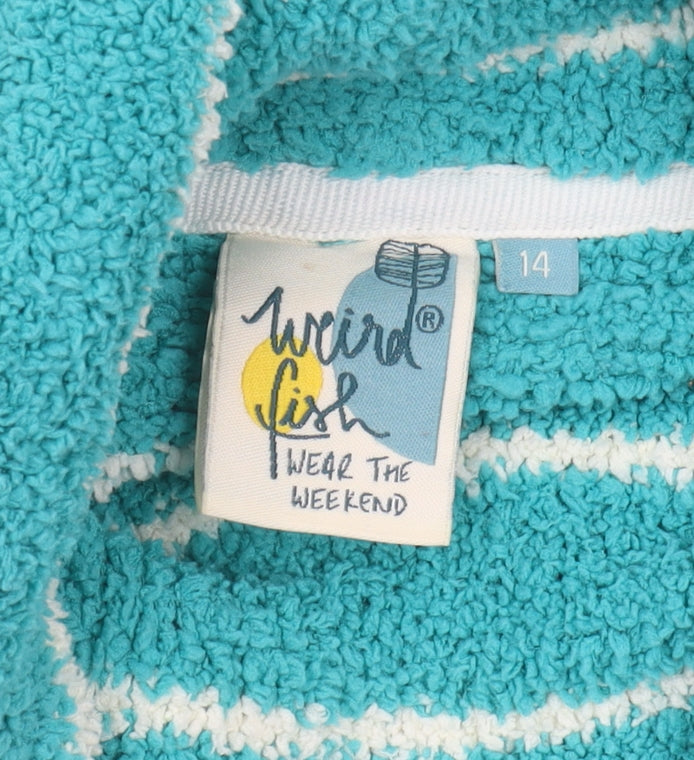 Weird Fish Women's Blue Striped Knit Sweater Size 14