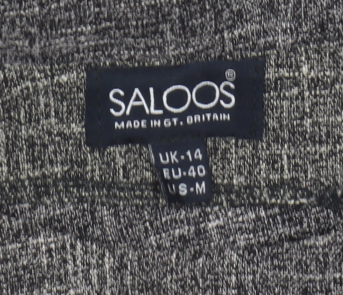 Saloos Women's Grey Tunic Blouse - Size 14, Relaxed Fit