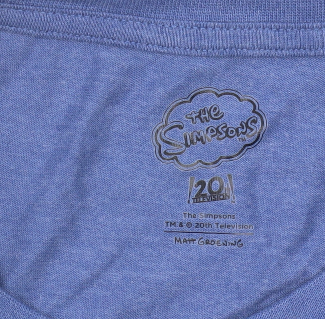 Homer Simpson Men's Blue T-Shirt M Funny Cartoon