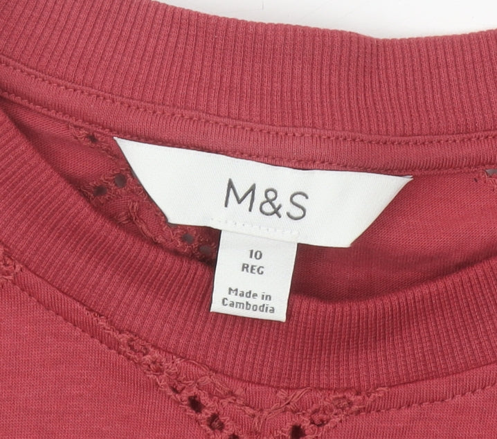 Marks and Spencer Red Argyle Women's T-Shirt Size 10