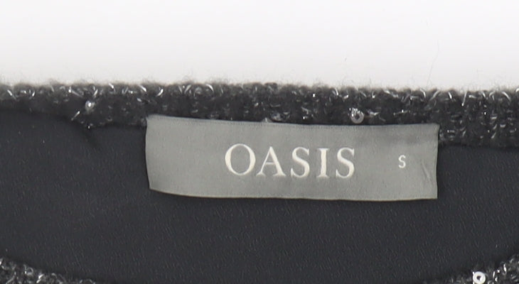 Oasis Women's Black Sequin Pullover Jumper S