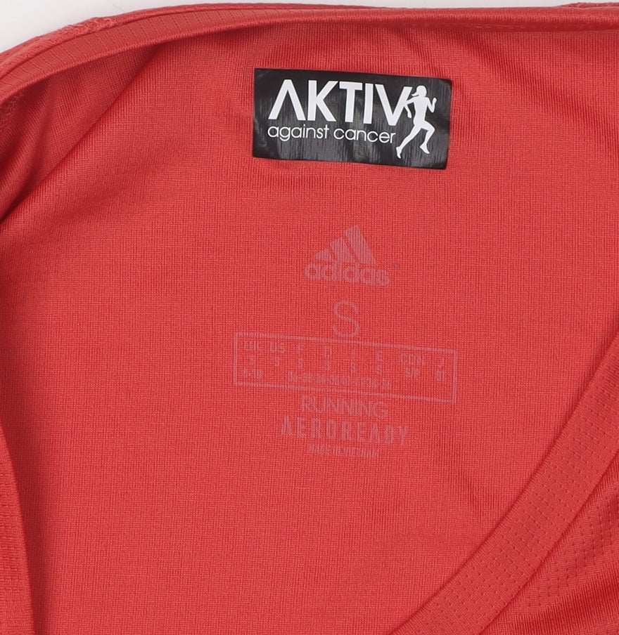 Adidas Women's Red Running T-Shirt, Size S, Reflective
