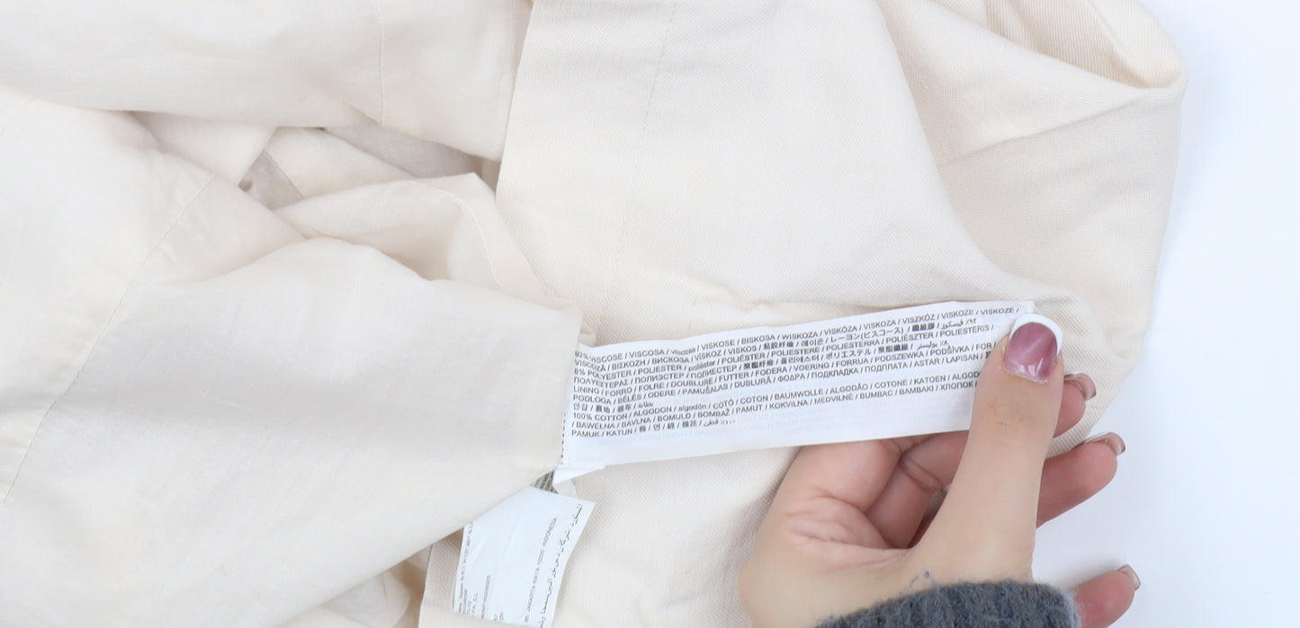 MNG Women's Beige S Pinafore Dress with Buttons