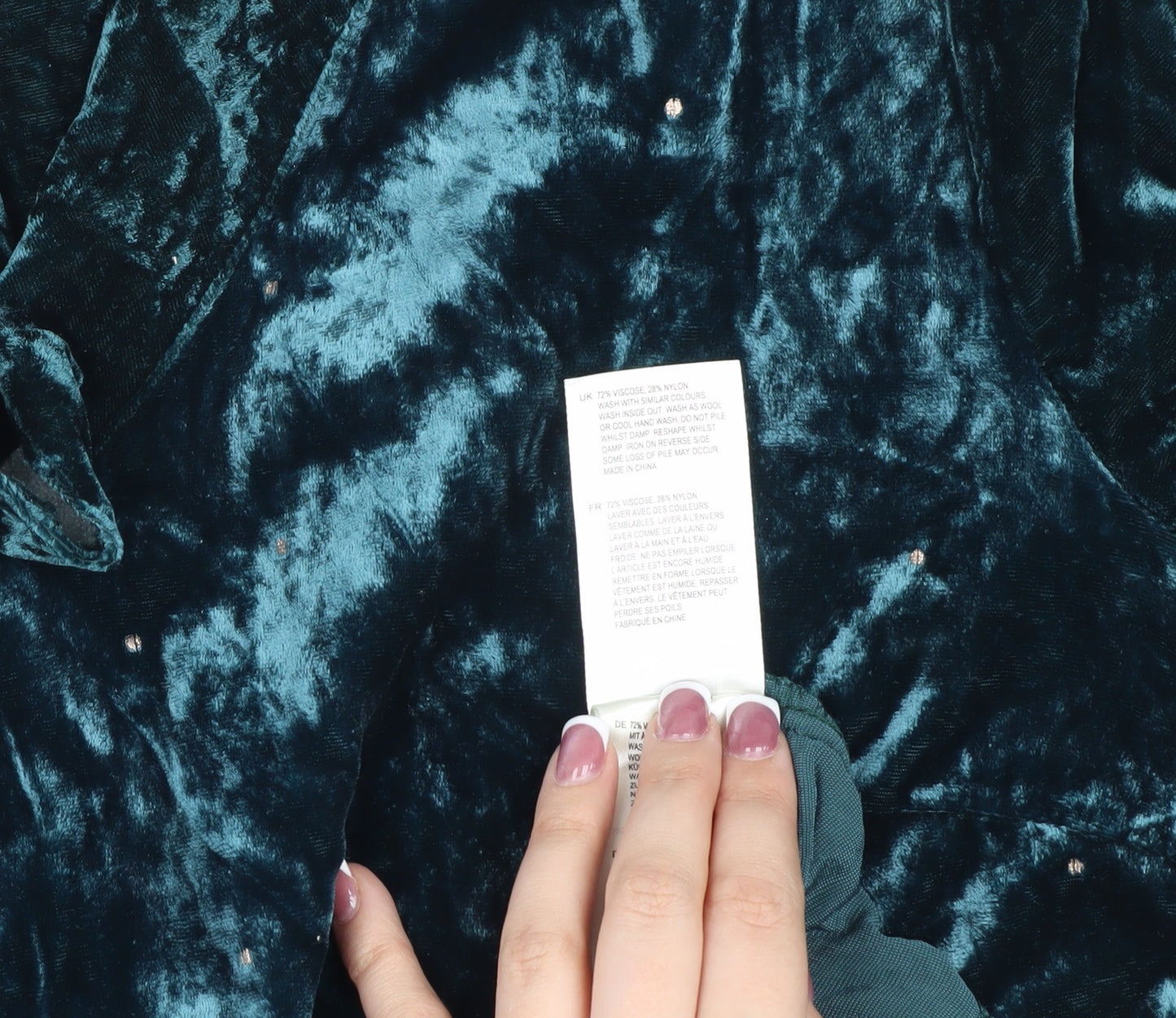 White Stuff Women's Blue V-Neck Velvet Dress Size 16