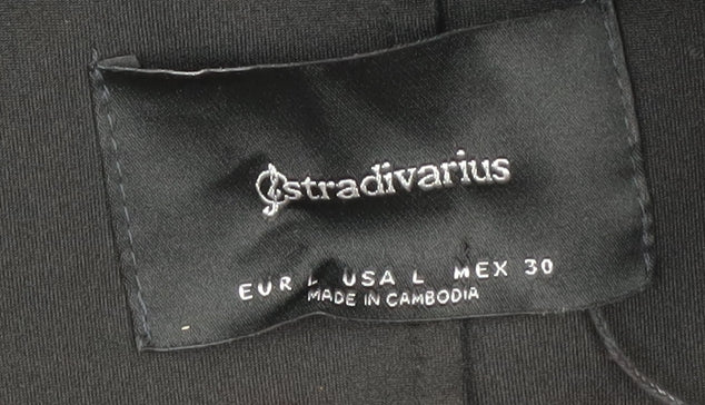 Stradivarius Women's Black Long Coat Size 12
