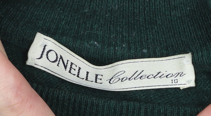 Jonelle Collection Women's Green High Neck Jumper Size 10