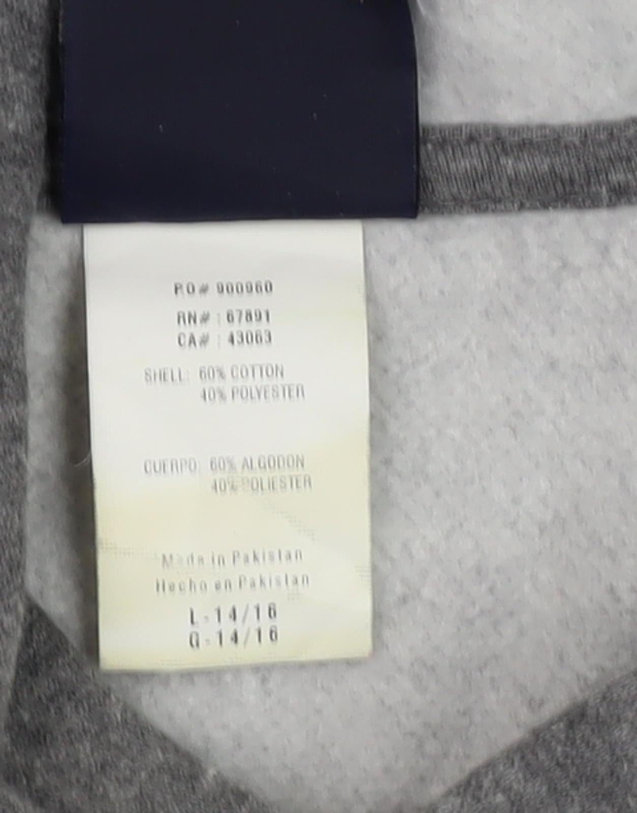 Team Athletics Teens Grey Logo Pullover Hoodie L