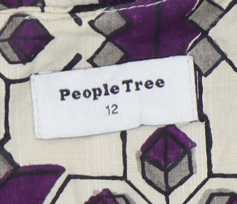 People Tree Women's Multicoloured Geometric Shift Dress Size 12