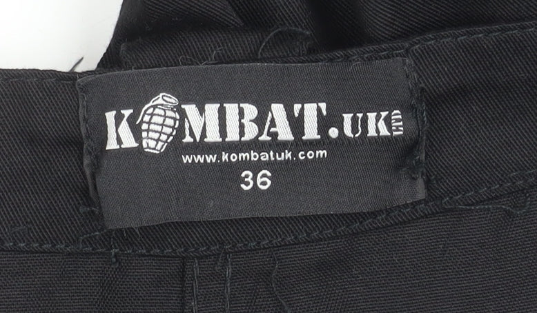 KOMBAT UK Men's Black Cargo Trousers Size 36