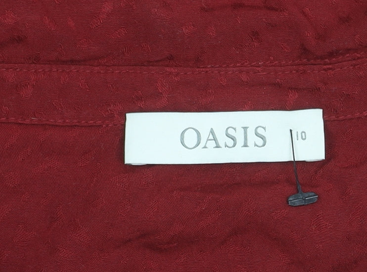 Oasis Women's Red Shirt Dress Size 10 in Viscose
