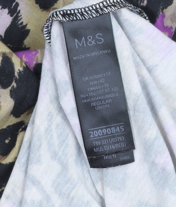Marks and Spencer Women's Multicoloured Size 14 Animal Print Skirt