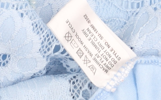 Classic Women's Blue Lace Blouse, M