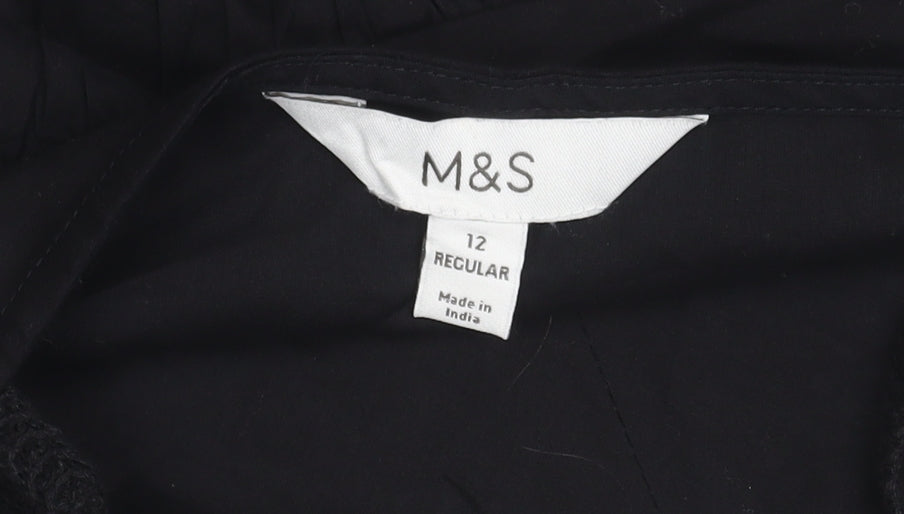 Marks and Spencer Women's Black Camisole Lace Trim Size 12